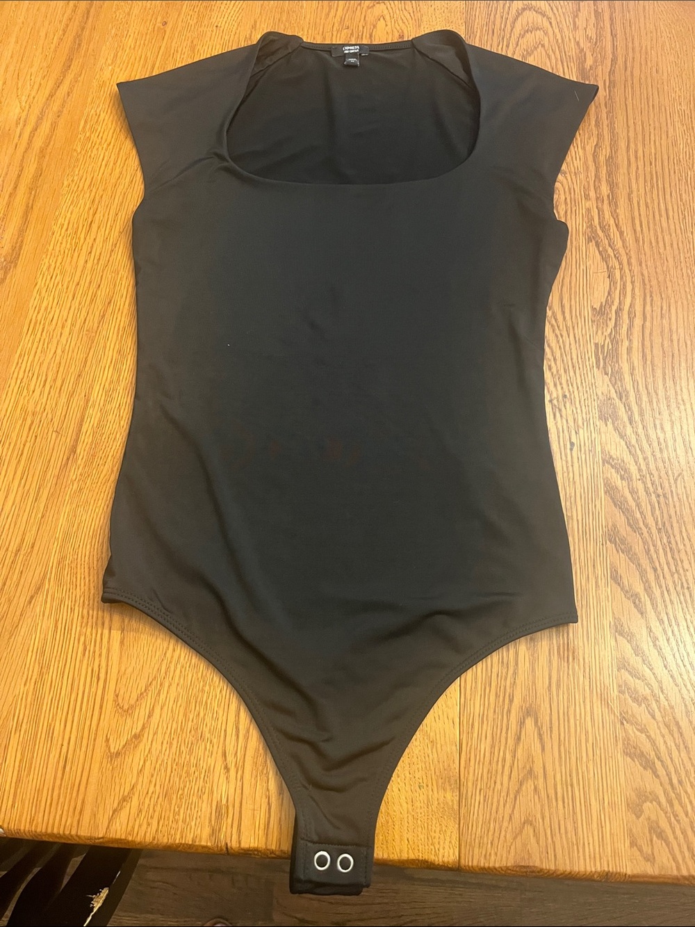 Black Stretch Bodysuit with Snap Closure